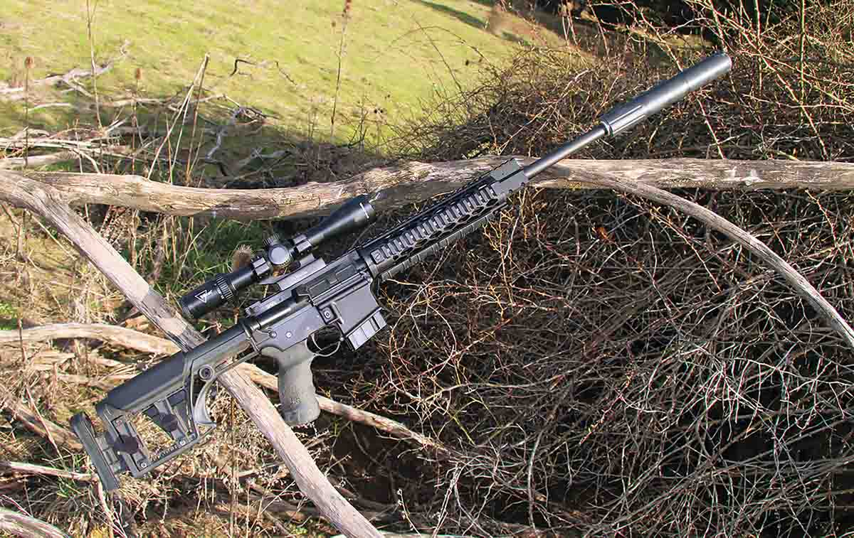 Patrick’s 6.8 Remington SPC AR-15 is his dedicated wild hog rifle. It allows for easy attachment of thermal optics, is threaded for a suppressor and is fast handling while culling hogs.